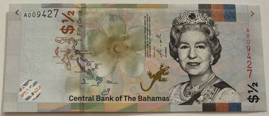 Багамские острова. 1/2 доллара "50 центов" 2019 года