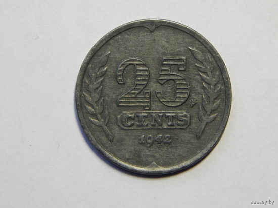 Нидерланды 25 центов 1942г