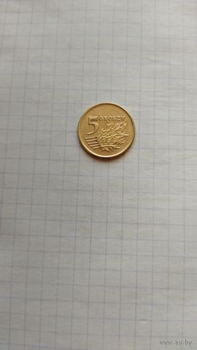 5 грошей 1992 г. Польша.