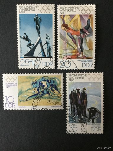 Зимние олимпийские игры. ГДР, 1980, серия 4 марки