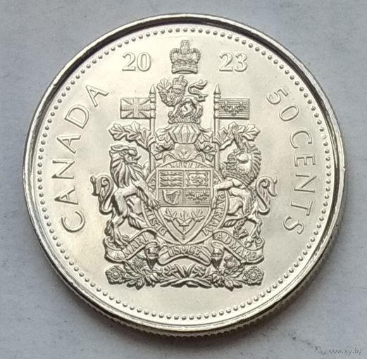 Канада 50 центов 2023 г. Памяти Елизаветы II 1952-2022.