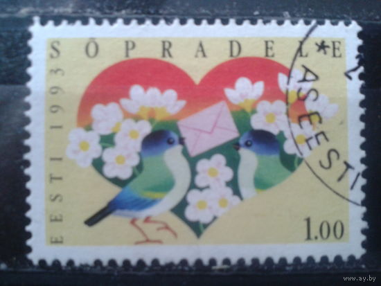 Эстония 1993 Поздравительная марка, Валентинов день