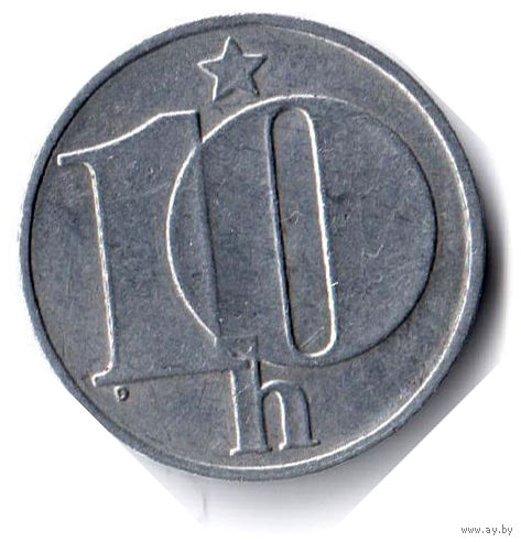 Чехословакия. 10 геллеров. 1976 г.