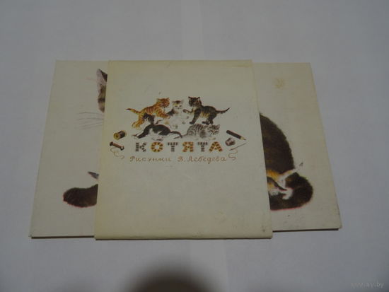 Набор открыток Котята, 1970 г,14*9 см