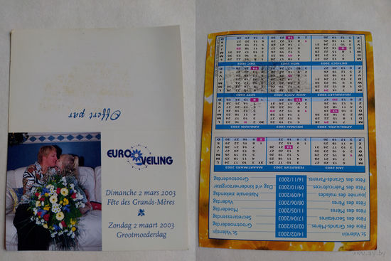 Карманный календарик.2003 год.