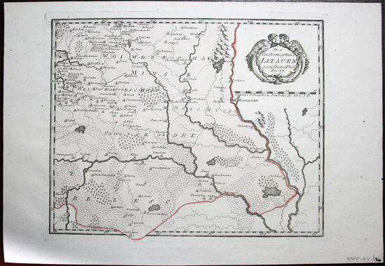 Карта Великого Княжества Литовского, 1789 - 1791 гг., Австрия. Лист #47 (юго-восток) из атласа Франца фон Райли (Австрия), Оригинал XVIII в.