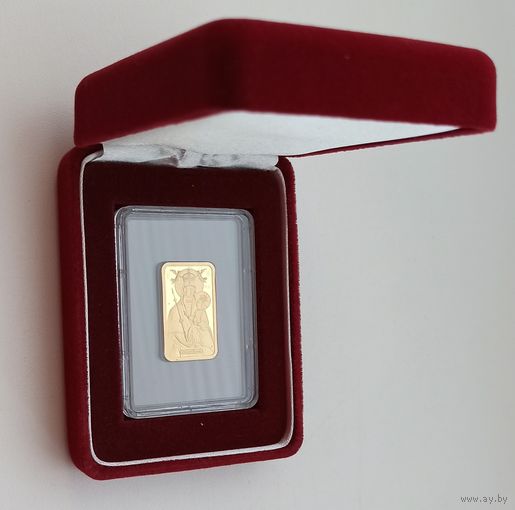 РЕДКОСТЬ! Белыничская Икона Пресвятой Богородицы, 50 рублей 2014, золото
