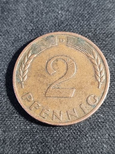 ФРГ 2 Пфеннига 1969  D