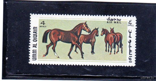 ОАЭ. Умм-Эль-Кайвайн. Mi:UM 321A. Ганновер (Equus ferus caballus). Серия: Лошадиные породы. 1969..