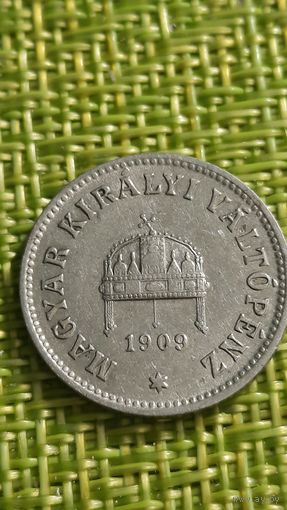 Венгрия 10 филлер 1909 г