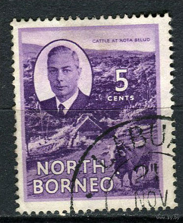 Британские колонии - Северное Борнео - 1950 - Король Георг VI. Крупный рогатый скот 5С - [Mi.281] - 1 марка. Гашеная.  (Лот 58Eu)-T5P6