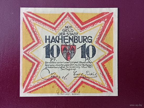 Германия 10 пфеннингов (Хахенбург) 1921
