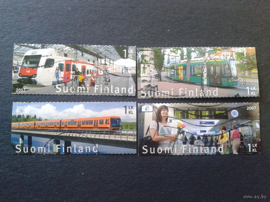 Финляндия 2007 жел. дор. городской транспорт в Хельсинки полная серия марки из буклета Mi-5,6 евро