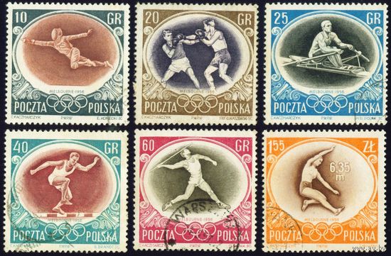 Олимпийские игры Польша 1956 год серия из 6 марок