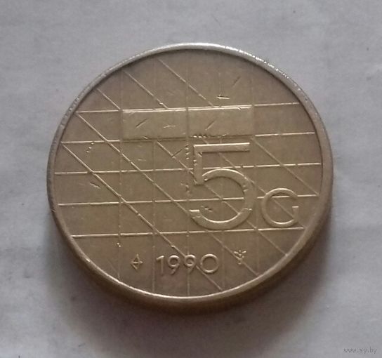 5 гульденов, Нидерланды 1990 г.