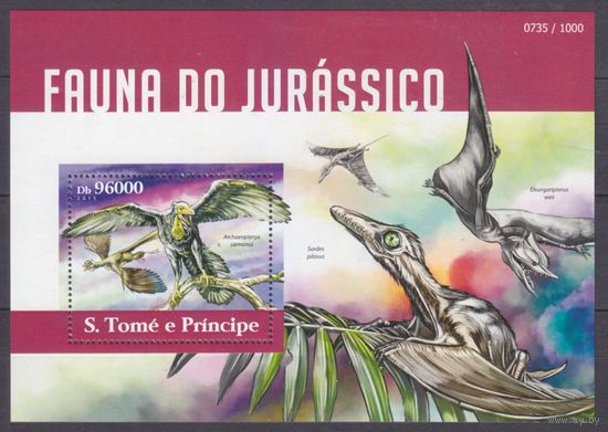2015 Сан-Томе и Принсипи 6202/B1093 Динозавры 10,00 евро