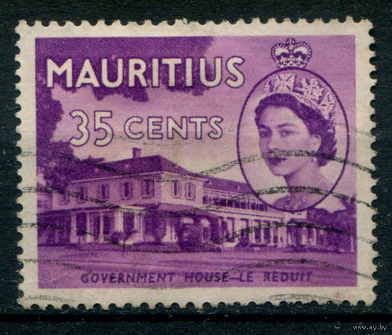 Британские колонии - Маврикий - 1953/54г. - королева Елизавета II, ландшафты, 35 с - 1 марка - гашёная. Без МЦ!