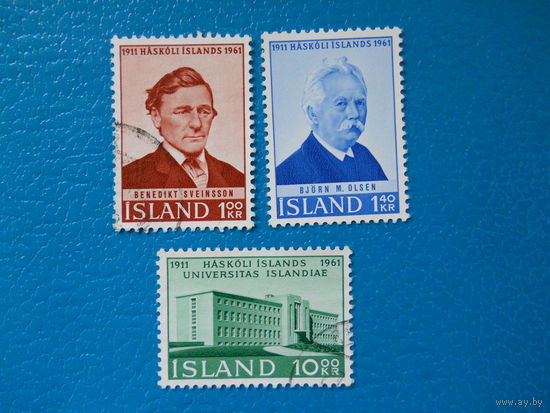 Исландия. 1961 г. Мi-357-359. 50 лет Исландскому университету.