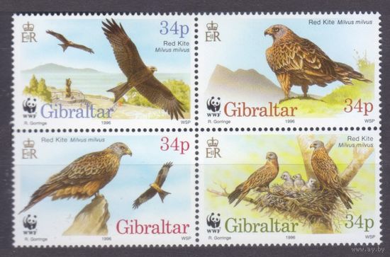 1996 Гибралтар 774-777VB WWF - хищные птицы 9,00 евро