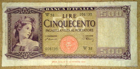 500 лир 1947г