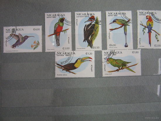 Марки - фауна, Никарагуа, птицы