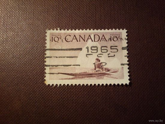 Канада 1955 г.Эскимосский охотник на каяке.