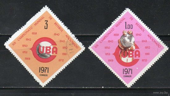 Спорт Баскетбол Куба 1971 год серия из 2-х марок