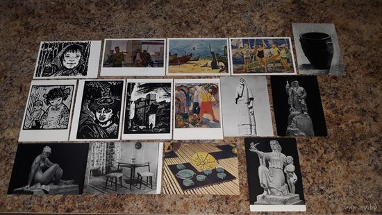 Открытки - Литва художественная выставка редкий набор открыток 1961 - живопись графика