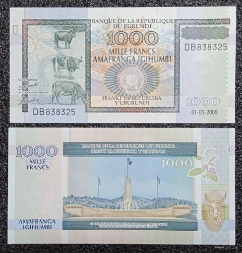 1000 франков Бурунди 2009 г. UNC