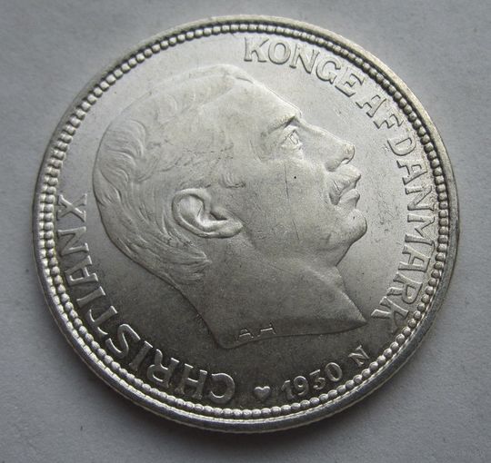 Дания 2 кроны 1930 серебро   .28-291