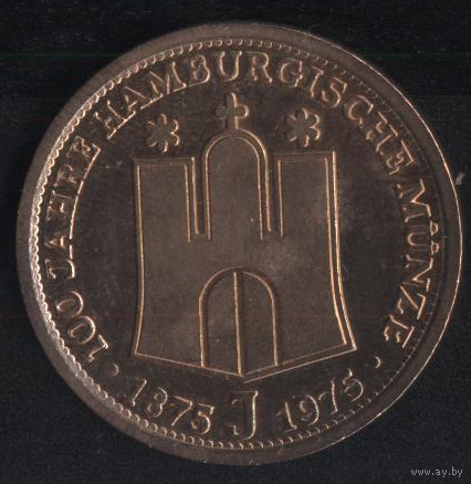 Германия памятная медаль. Гамбург (*). Бронзовое покрытие.