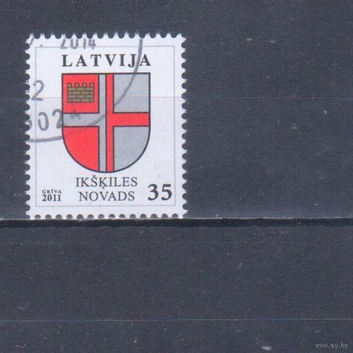 [1465] Латвия 2011. Герб города. Гашеная марка.