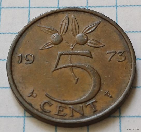 Нидерланды 5 центов, 1973     ( 3-4-6 )