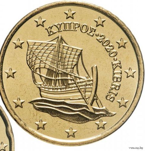 50 евроцентов 2020 Кипр UNC из ролла