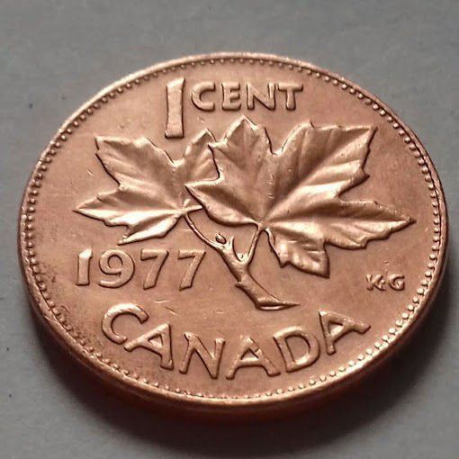 1 цент, Канада 1977 г.