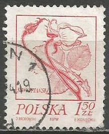 Польша. Цветочные рисунки С.Выспянского. Роза. 1974г. Mi#2298.