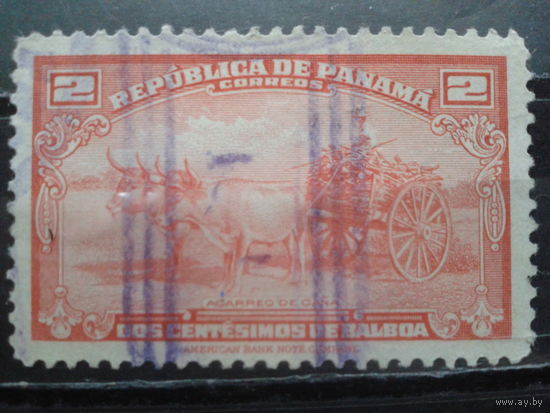 Панама, 1942. Упряжка быка с сахарным тростником