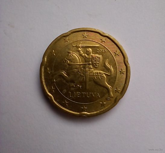 Литва 20 евроцентов 2015 г