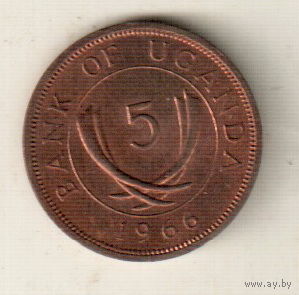 Уганда 5 цент 1966