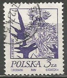 Польша. Цветочные рисунки С.Выспянского. Чертополох. 1974г. Mi#2299.