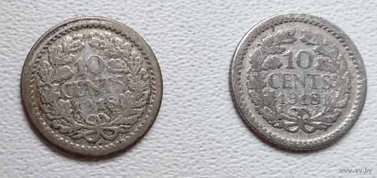 Нидерланды 10 центов, 1918 6-4-27*28
