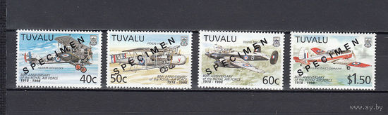 Самолеты. Тувалу. 1998. 4 марки. SPECIMEN. Michel N 793-796 (5,0 е)