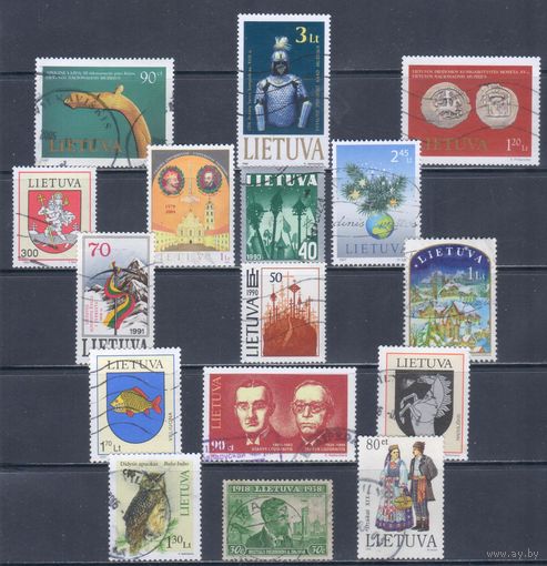 [2795] Литва. 16 гашеных марок.