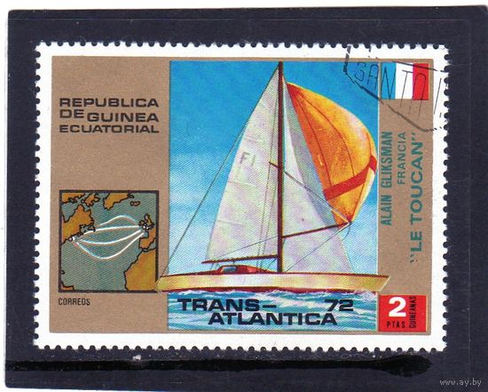 Экваториальная Гвинея.Ми 201. Le Toucan - Победитель парусной регаты Trans Atlantica. 1973