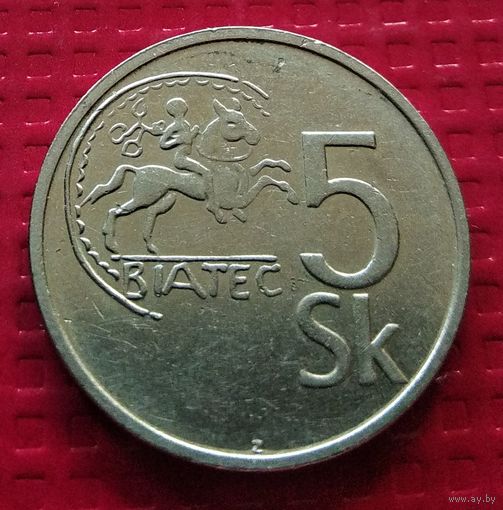 Словакия 5 крон 1993 г. #40735
