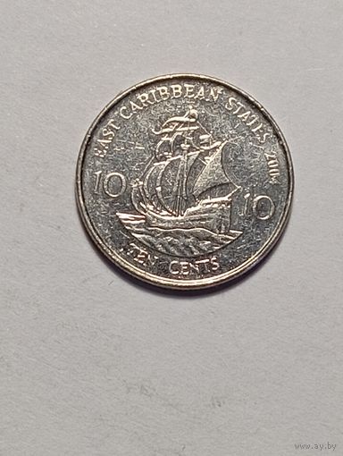Карибы 10 центов 2004 года .