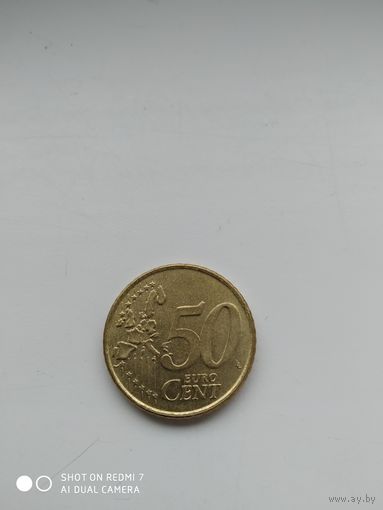 50 евроцентов , Нидерланды, 1999 год из обращения