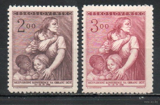 Конгресс по защите детей Чехословакия 1952 год серия из 2-х марок