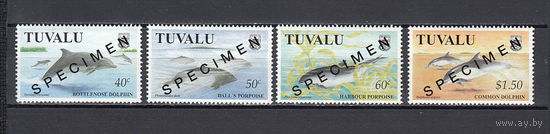 Фауна. Дельфины. Тувалу. 1998. 4 марки. SPECIMEN. Michel N 805-808 (5,0 е)
