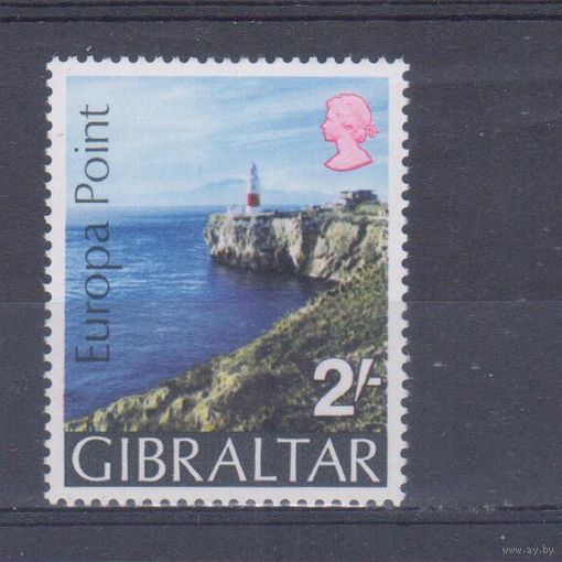 [1637] Гибралтар 1970. Ландшафт.Маяк. Одиночный выпуск. MNH. Кат.1,2 е.